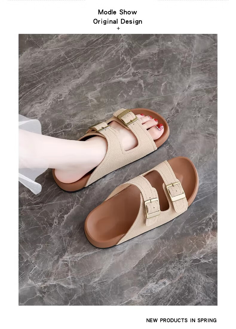 FOOTOPPO Birkenstock Style Women's Comfortable Outdoor Summer Slip-On Sandals Non-Slip Thick Sole Durable Summer Slippers 7