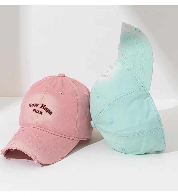 Peak Baseball Cap Small Face Large Head Circumference Distressed Vintage Style Wide Brim Outdoor Sun Protection Breathable Sports Hat 18