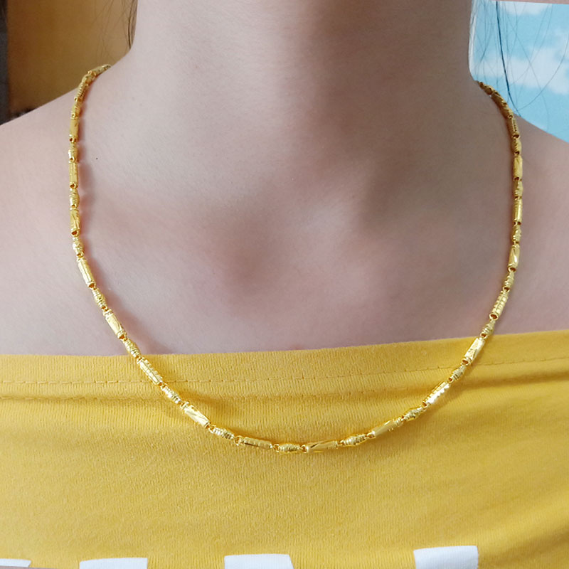 足金黄链子真金子细小长结婚首饰结实万金重约192193g长约4850含工费