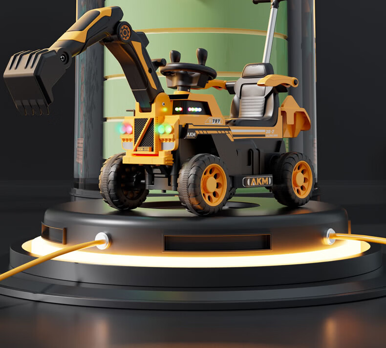 Feige Children's Electric Excavator Ride-On Toy Car for Kids Ages 1-8 Large Battery-Powered Digging Vehicle for Boys and Toddlers 15