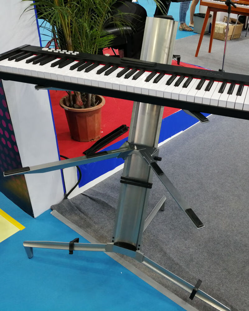 铝合金双层电子琴架双排键盘飞机架通用琴架电钢器架 双层琴架-雅致黑