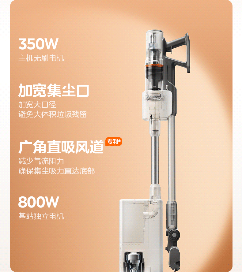Midea Vacuum Cleaner F30station Obsidian Edition [100 Days Maintenance-Free Hair Cutting] Automatic Dust Collection Station Wireless Long Battery Life Handheld Pet Hair Vacuum for Cat and Dog Hair 7