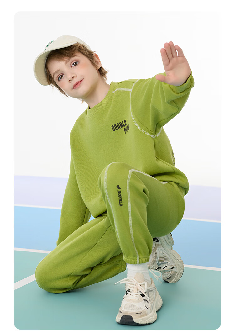 Disney Boys' Sweatshirt and Sports Set 2026 Spring New Loose Casual Two-Piece Outfit for Older Kids 10