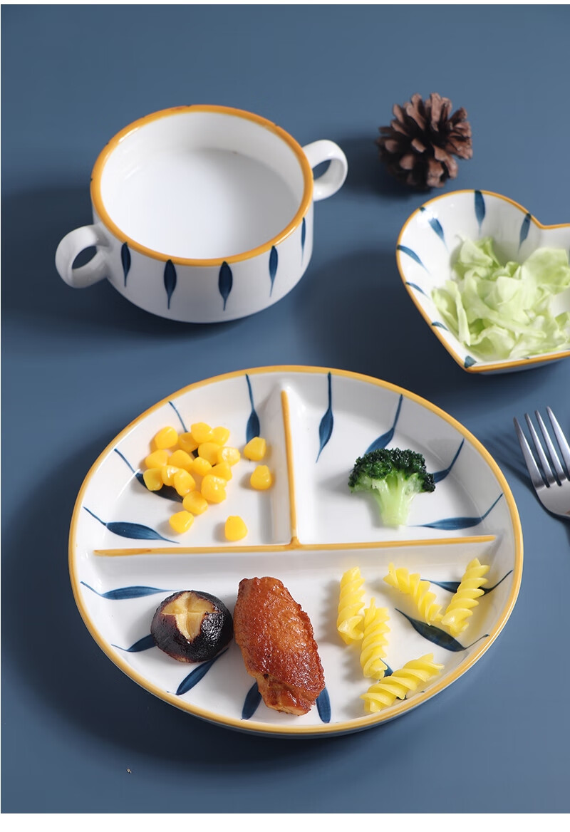 减肥分餐盘减肥餐盘减脂餐盘成人 日式分格减脂餐盘一人食家用早餐