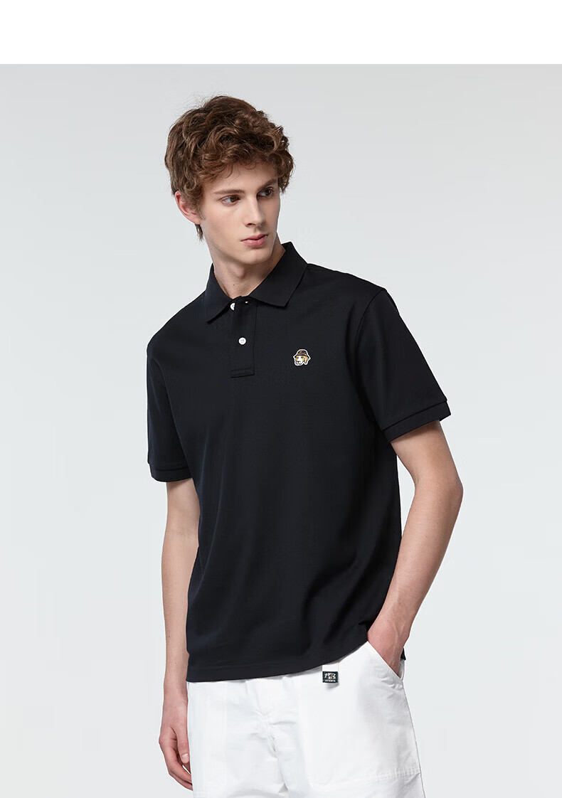 HAZZYS Men's Summer PHIZ Series Loose Classic Short Sleeve Polo Shirt ASTZE0DBI22 13