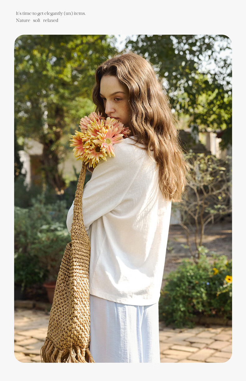 Olrain Casual Fun Cat Print Loose Long Sleeve T-Shirt Women Spring New Round Neck Top White S 11