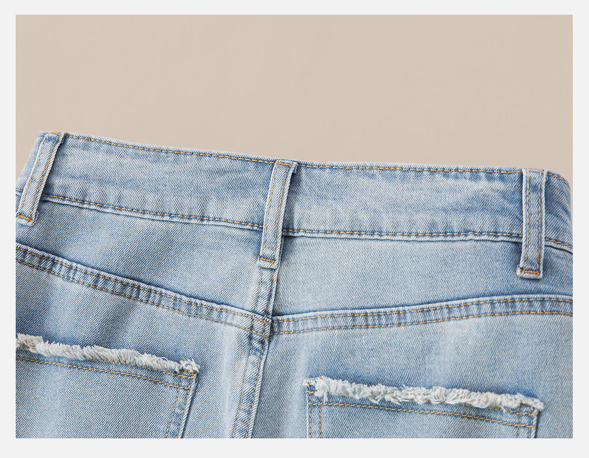 Cypress High-Waist Slim Washed Micro Flared Jeans for Women 2026 Spring New Fashion Slim Fit Denim Pants 9