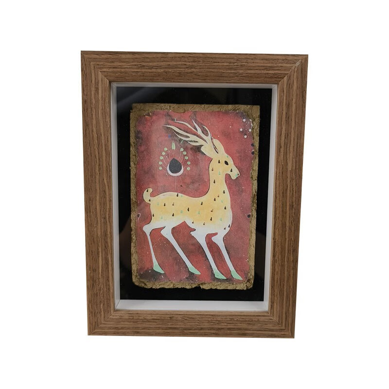 敦煌泥板画文创手工墙皮画手绘家居摆件泥版画版画国潮礼品 5 小号57