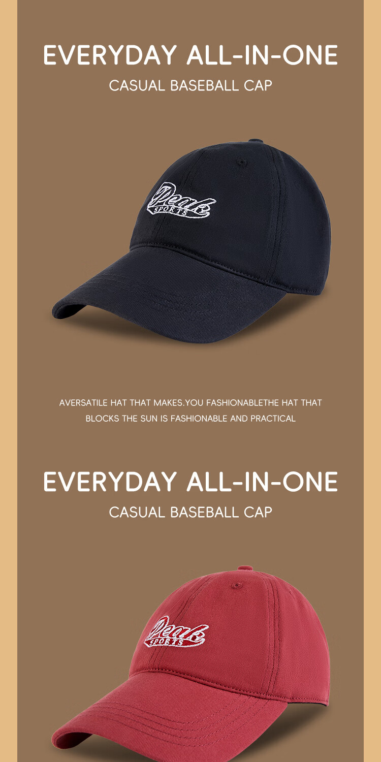 Peak Cotton Soft Top Baseball Cap Sun Protection Breathable Sweat-Absorbing Large Size Sunshade Hat Couple Street Fashion Embroidered Dad Hat 8