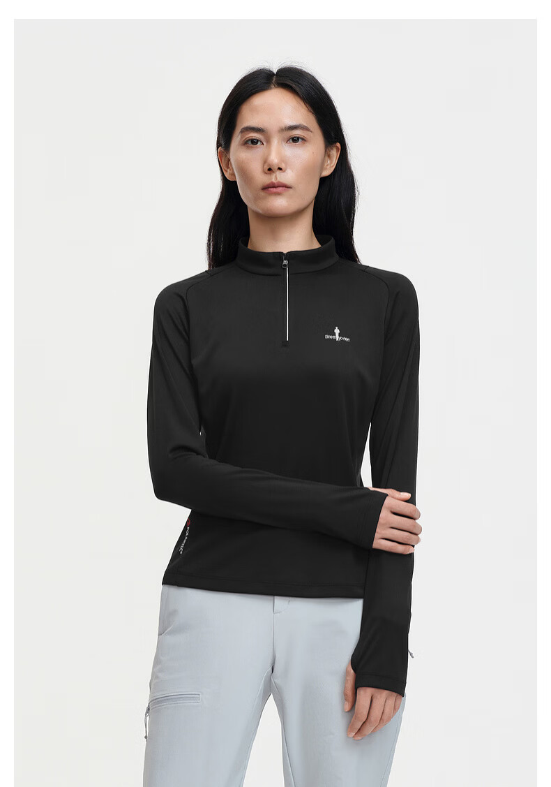 Biyinlefen Lightweight Sun Protection 2026 Spring New Women's Sports Casual Simple Stand Collar Long Sleeve T-Shirt 1