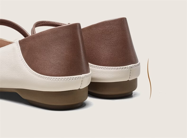 Eierkang Women's Leather Soft Sole Hollow Out Slip-On Comfortable Breathable Mom Shoes 17779W Khaki/Brown Size 40 12