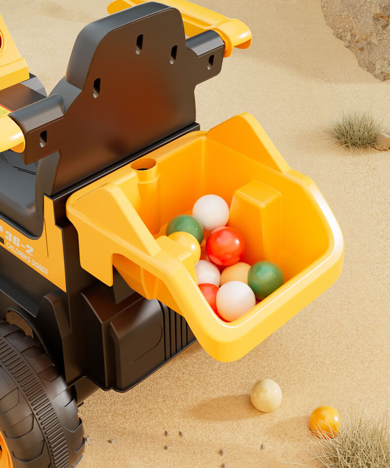 Feige Children's Electric Excavator Ride-On Toy Car for Kids Ages 1-8 Large Battery-Powered Digging Vehicle for Boys and Toddlers 22