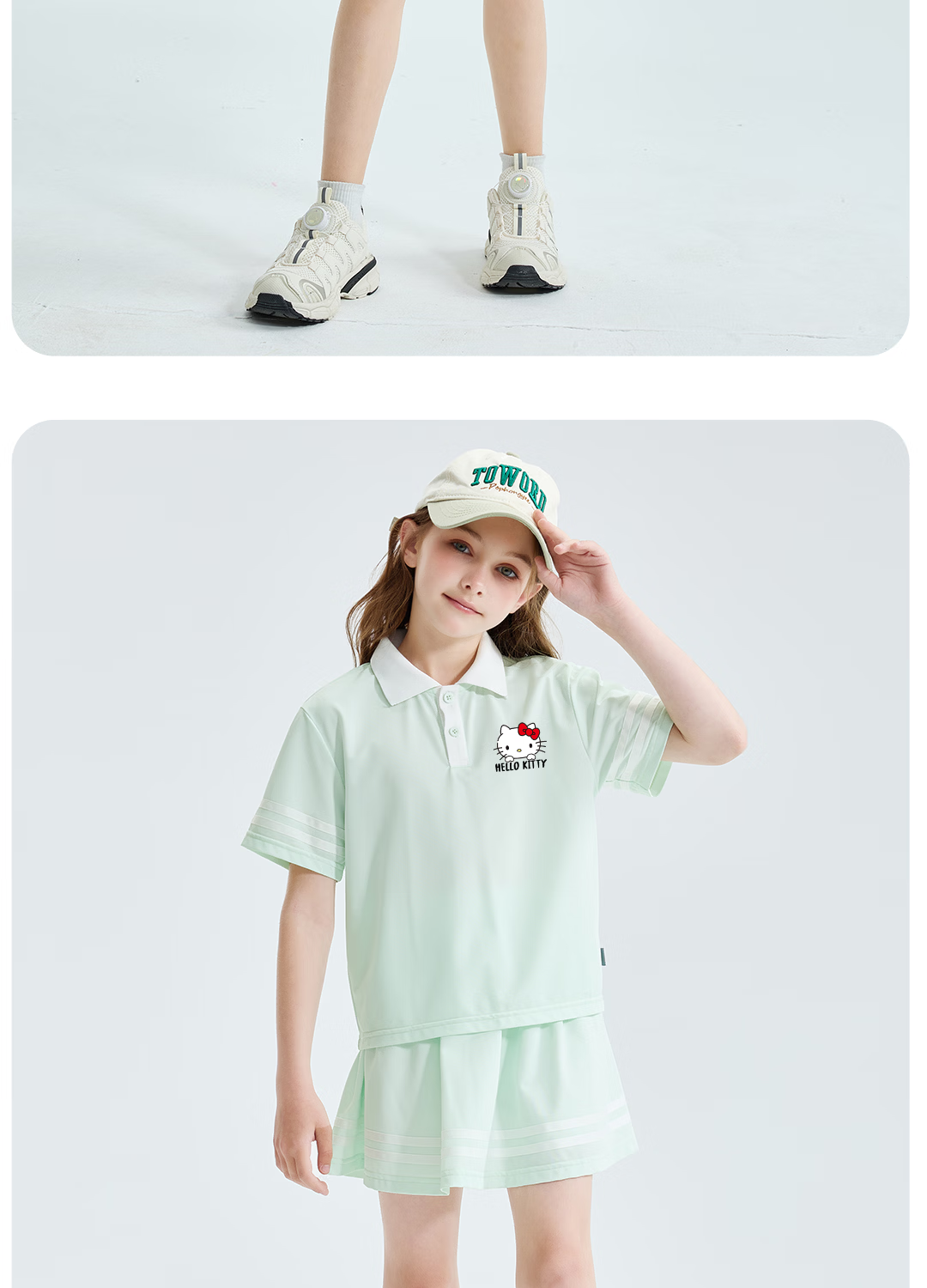 Hello Kitty Girls' Polo Dress Set 2026 Summer New Children's Sports Quick-Dry School Style Girls' Clothing 18