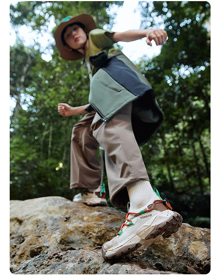 TOREAD 【Yuexing】 Kids' Sports Shoes Spring Summer Children's Bread Toe Hiking Shoes White/Blue Size 35 18