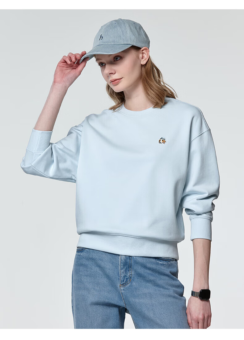 HAZZYS Women's Spring PHIZ Series Loose Pullover Crewneck Sweatshirt ABTSE0DAX01 20