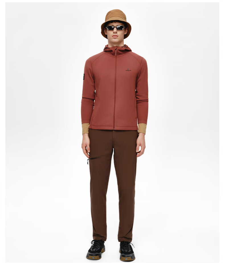 Biyinlefen Waffle Jacket Spring Autumn Men's Textured Casual Outdoor Sun Protection Soft Hooded Knit Coat Versatile 12