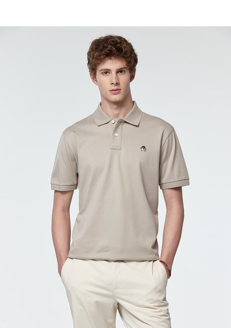 HAZZYS Men's Summer PHIZ Series Loose Classic Short Sleeve Polo Shirt ASTZE0DBI22 32