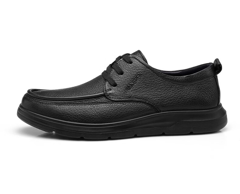 Qiangren Extra Large Size Business Leather Shoes First Layer Cowhide Commuter Men's Breathable Casual Shoes JDA351332 Black Size 45 16