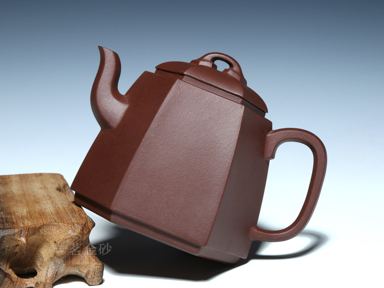 一茗金砂 紫砂名家范佳纯全手工紫砂壶泡茶壶原矿底槽青220cc六方秦权