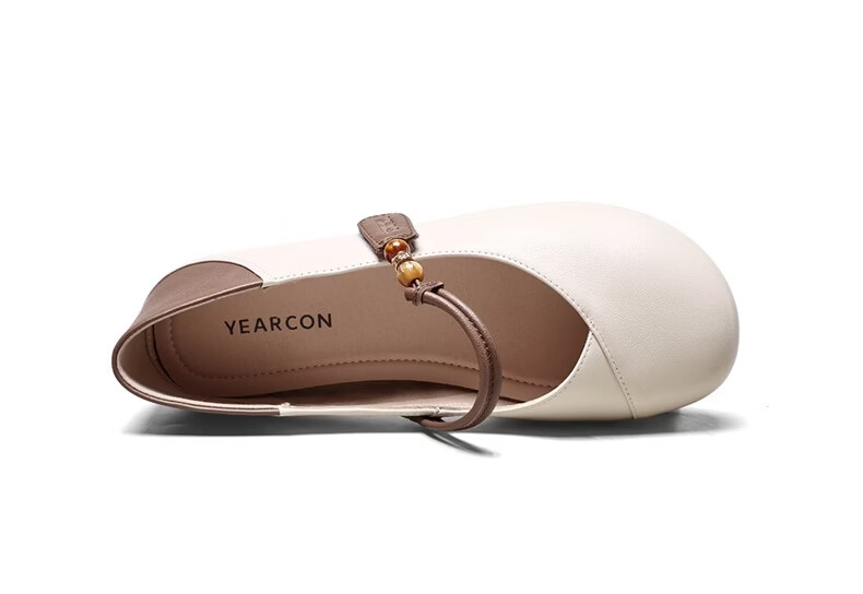 Eierkang Women's Leather Soft Sole Hollow Out Slip-On Comfortable Breathable Mom Shoes 17779W Khaki/Brown Size 40 18