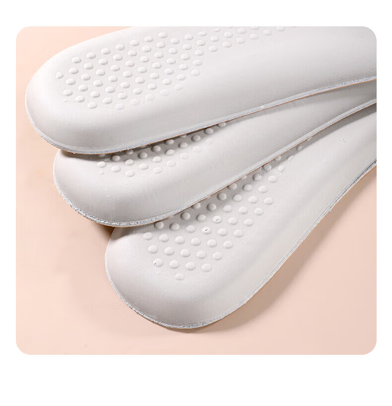 3AnGnI 2 Pairs Latex Cowhide Insoles Lightweight Breathable Sweat-Absorbing Odor-Resistant Comfortable Soft Elastic Unisex 9
