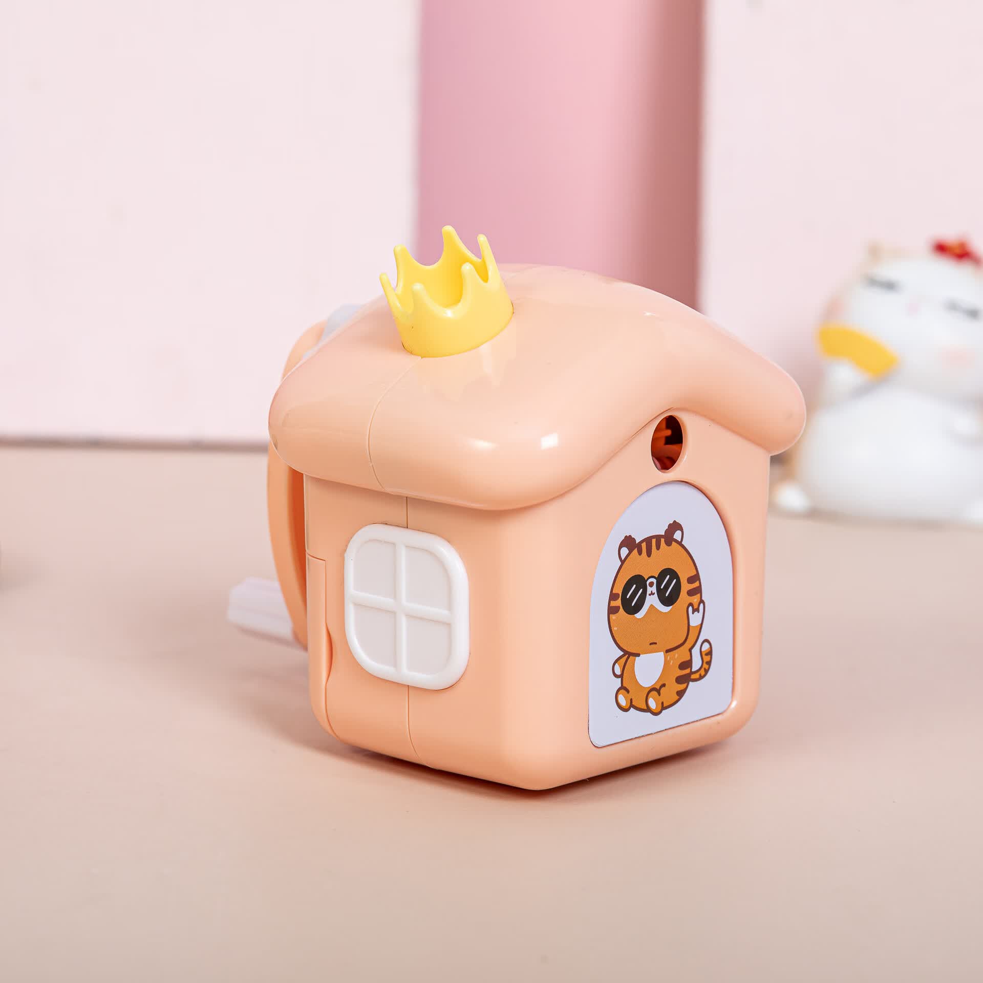 萌念造型款削笔器合金钢刀芯削笔刀卡通创意卷笔刀 猫头鹰蓝色【图片