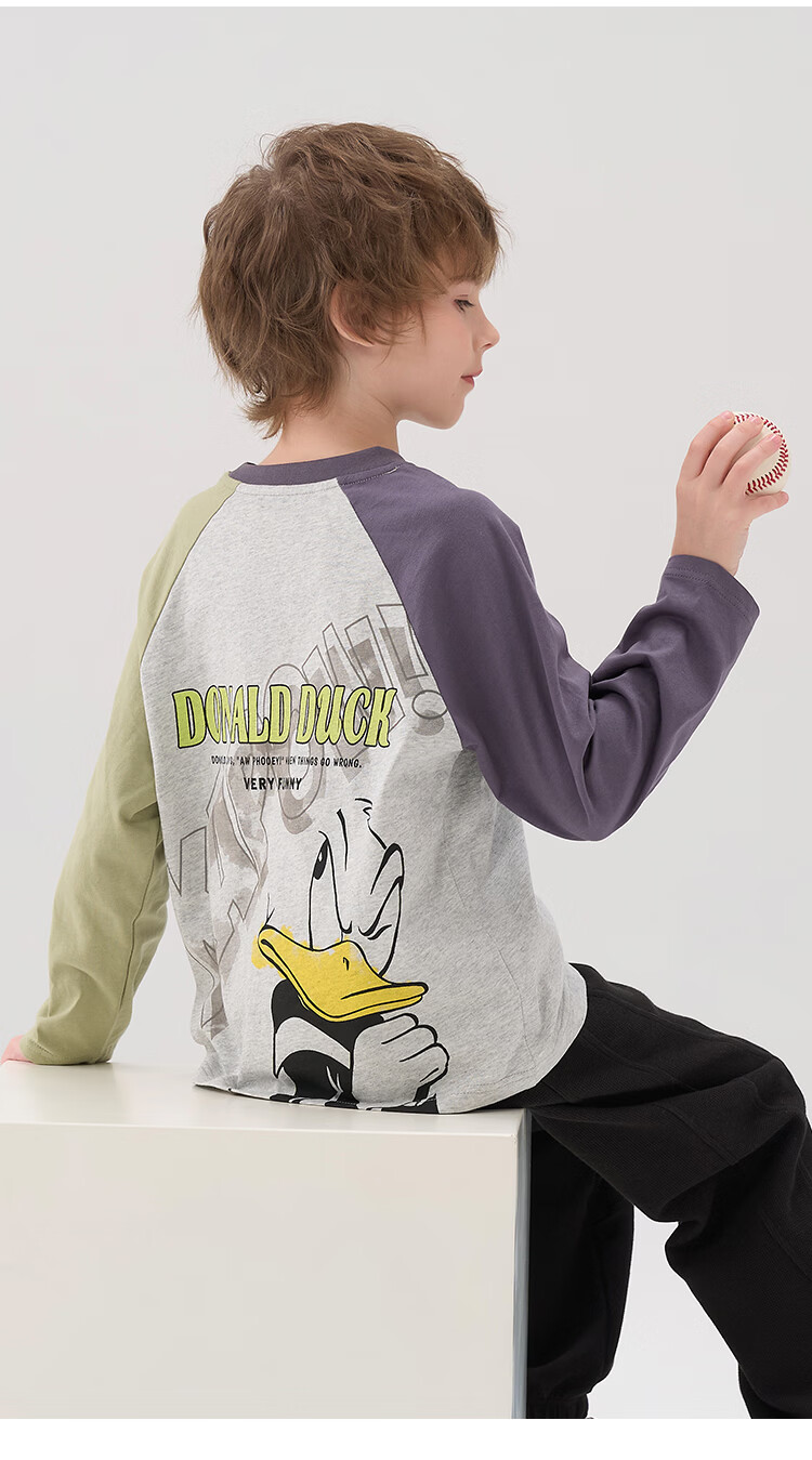 Disney Boys' Long Sleeve T-Shirt Children's Cotton Spring 2026 New Autumn Cartoon Fashion Top 2