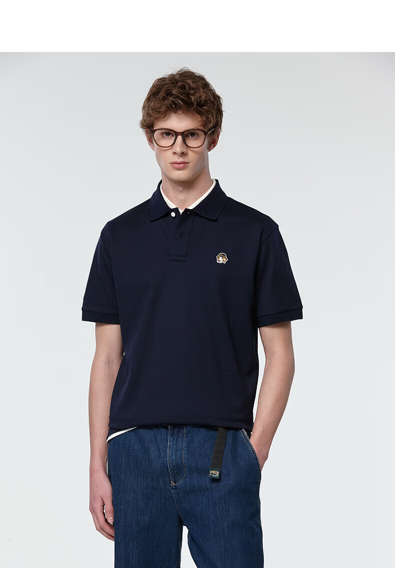 HAZZYS Men's Summer PHIZ Series Loose Classic Short Sleeve Polo Shirt ASTZE0DBI22 15