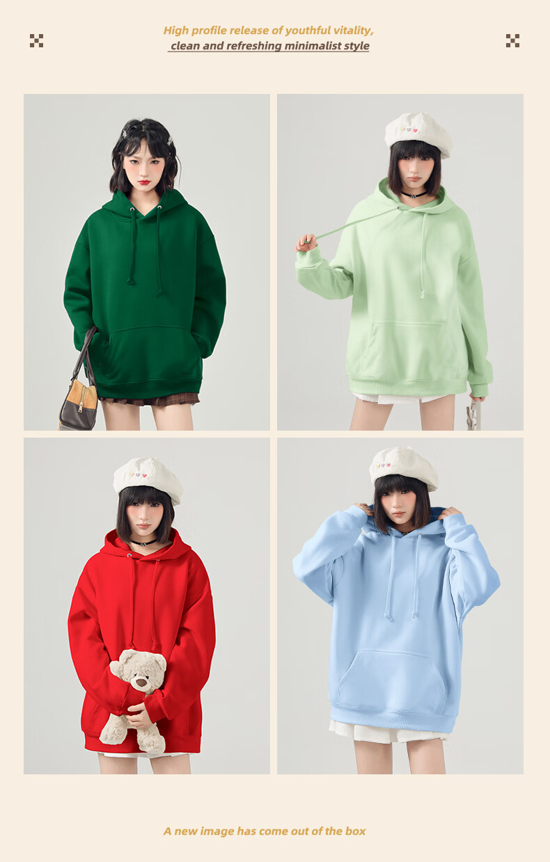 Jeanswest 2026 New Hooded Sweatshirt for Women Spring and Autumn Casual Loose Fit Fashionable Versatile Jacket 21
