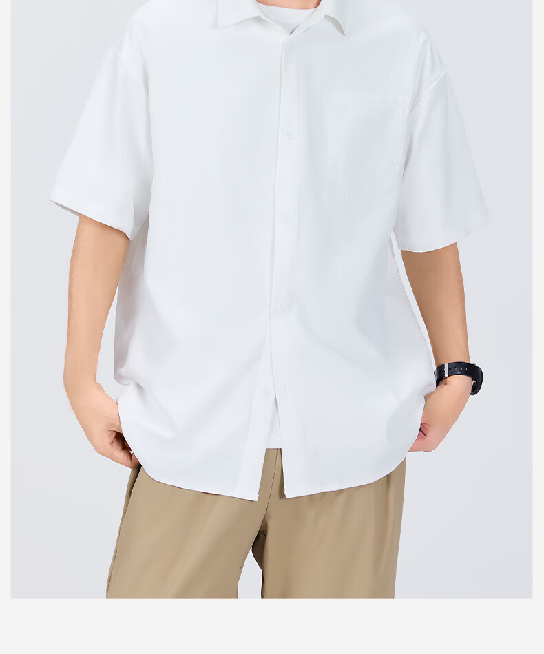MINISO Men's Ice Silk Short Sleeve Shirt Summer Youth Japanese Style Beach Vacation Loose Thin Jacket Z Navy Blue M 22