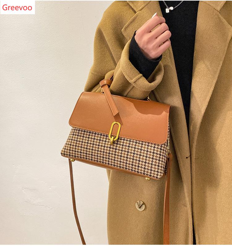 gerrvoo今年流行的ck风时尚女包2021秋冬新款小众格纹手提包斜挎包