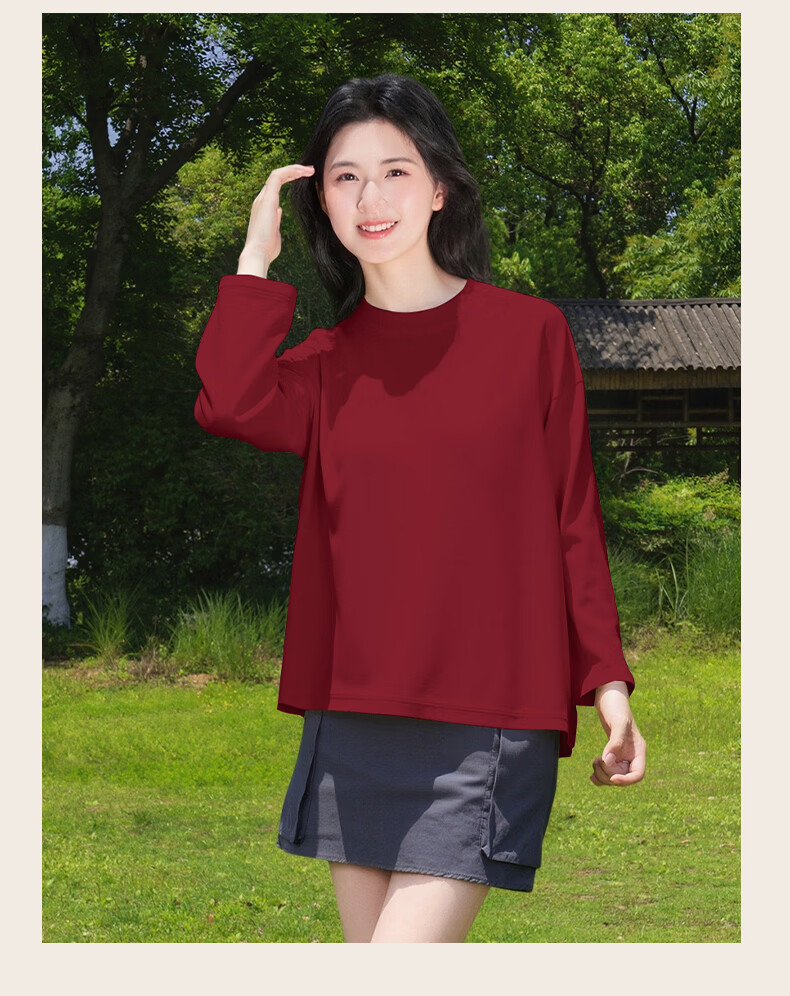 Baleno White Shoulder Long Sleeve T-shirt Women's 2025 Autumn and Winter New Loose Cotton Bottoming Shirt Women's Inner Top 9