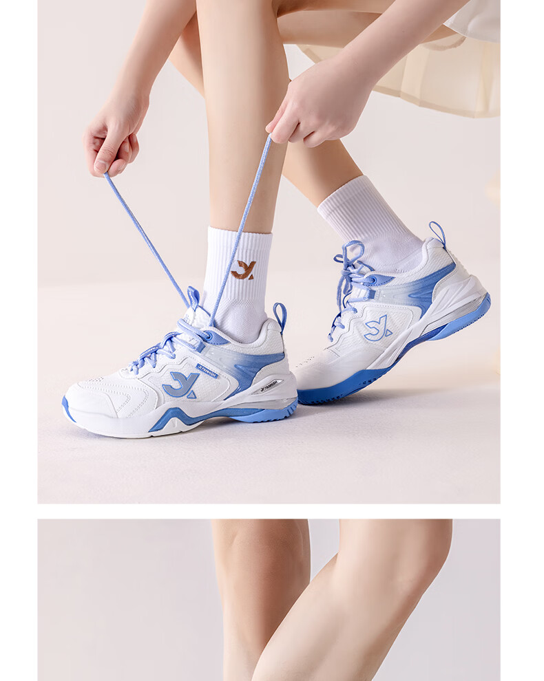 Crab Feather Phantom Badminton Shoes Shock Absorption Non-Slip Tennis Shoes Unisex Competition Training Silver White Size 42 (270mm) 18