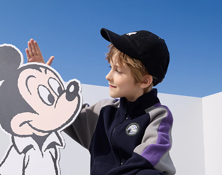 Disney Kids Set Boys and Girls 2026 New Spring Fleece-Lined Sports Sweatshirt Two-Piece Trendy Cool Jacket and Pants 23