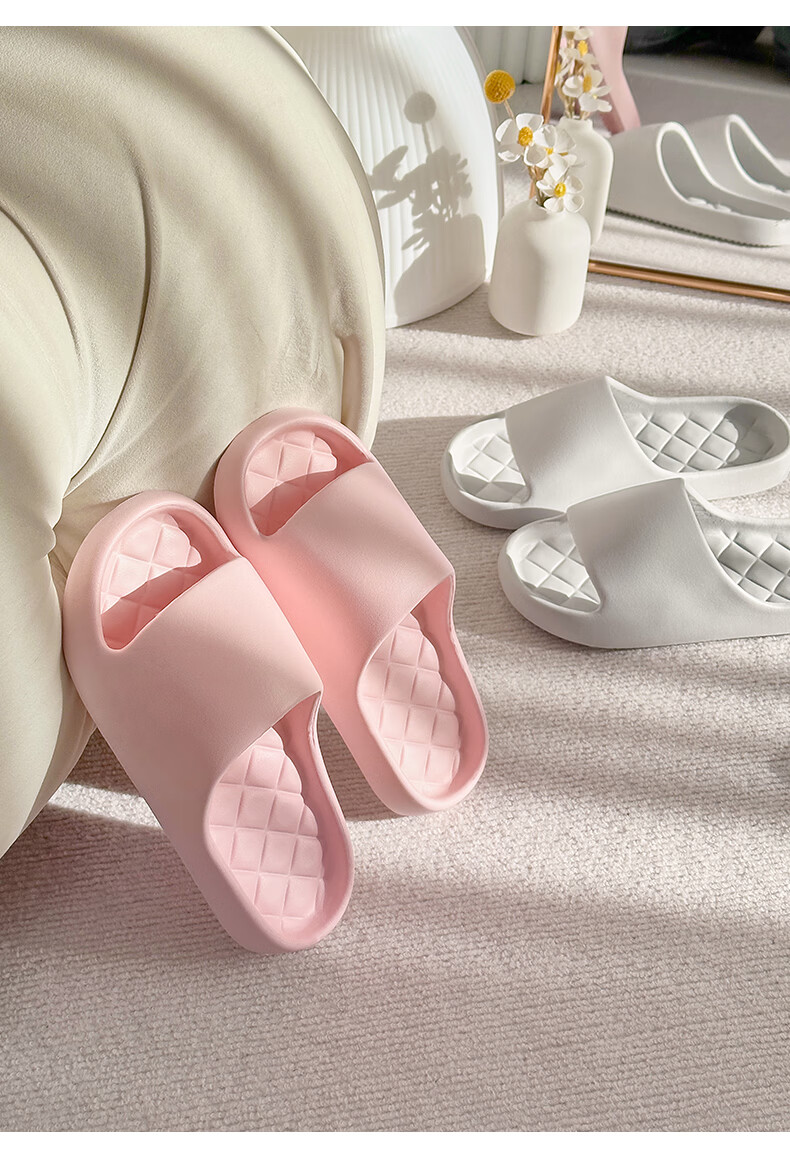 ABFE Women's Summer Indoor Home Bathroom Slippers Silent Non-Slip Soft Sole Men's Black Sandals Size 42-43 6