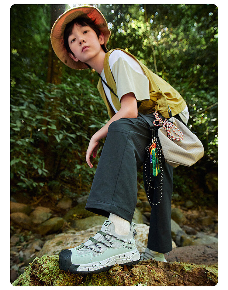 TOREAD 【Yuexing】 Kids' Sports Shoes Spring Summer Children's Bread Toe Hiking Shoes White/Blue Size 35 24