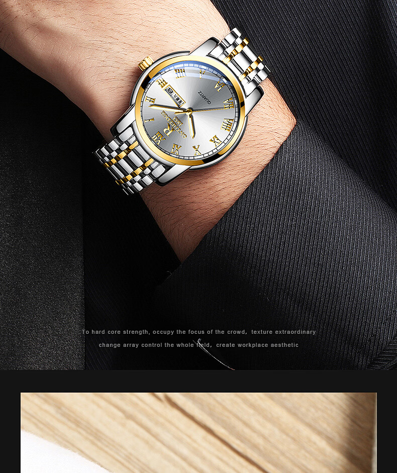 GEORGCOUNT Men's Watch 2025 New Business Automatic Waterproof Luminous Quartz Watch for Men and Youth Students 15