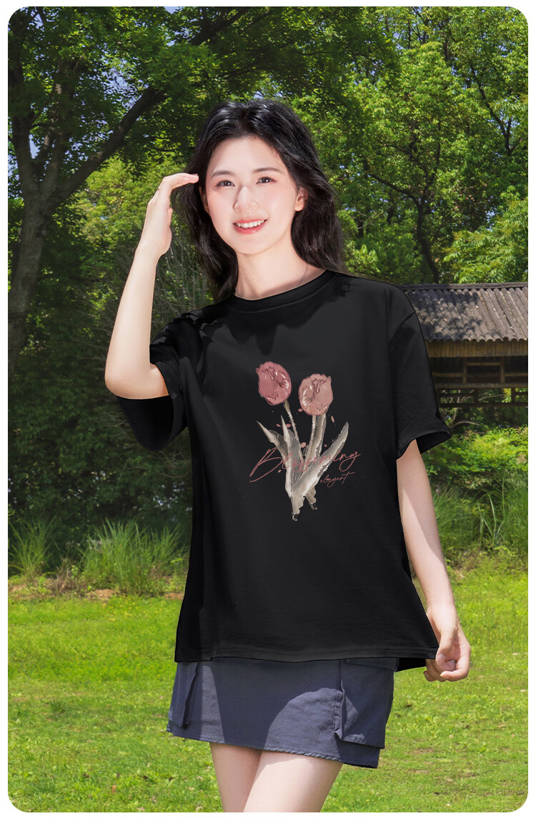 Baleno Trendy Short Sleeve T-Shirt for Women Summer 2026 New Loose Slim Fit Cotton Half Sleeve Top for Petite Women 6