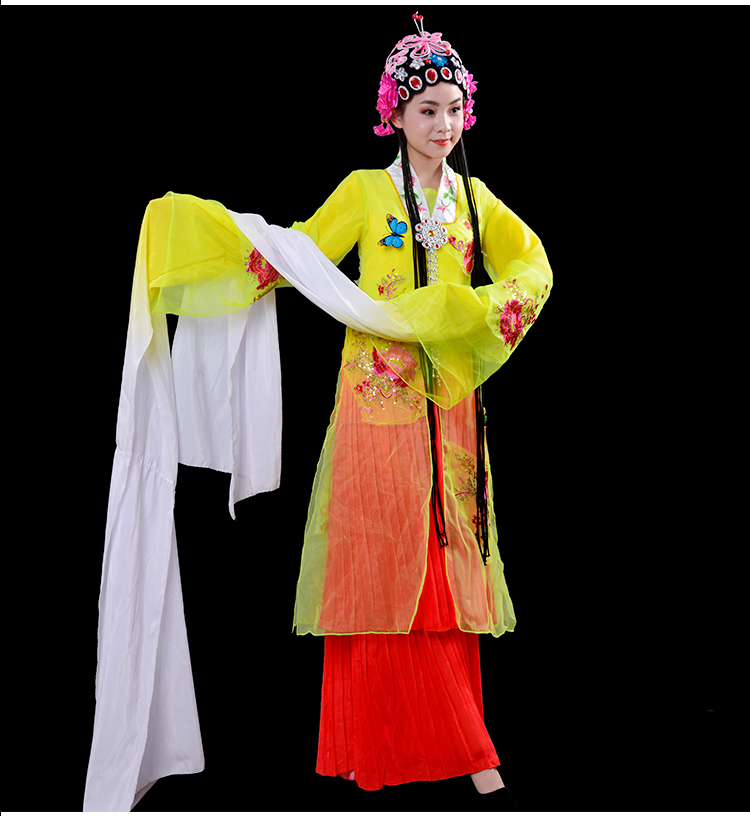 第十届桃李杯百花争妍舞蹈服装花旦京剧表演服女古典长袖水袖戏服全套