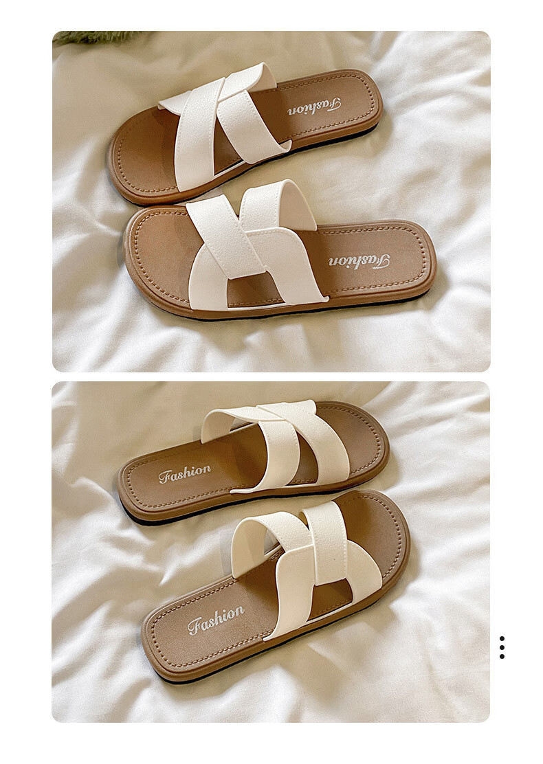 FOOTOPPO Women's Flat Breathable Fashion Sandals Soft Sole Beach Slippers Summer Outdoor Shoes 9
