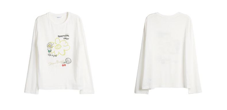 Olrain Eurielle Tencel Relaxed Fit Casual Printed Long Sleeve T-Shirt Sun Protection Top for Women White (Second Batch) M 4