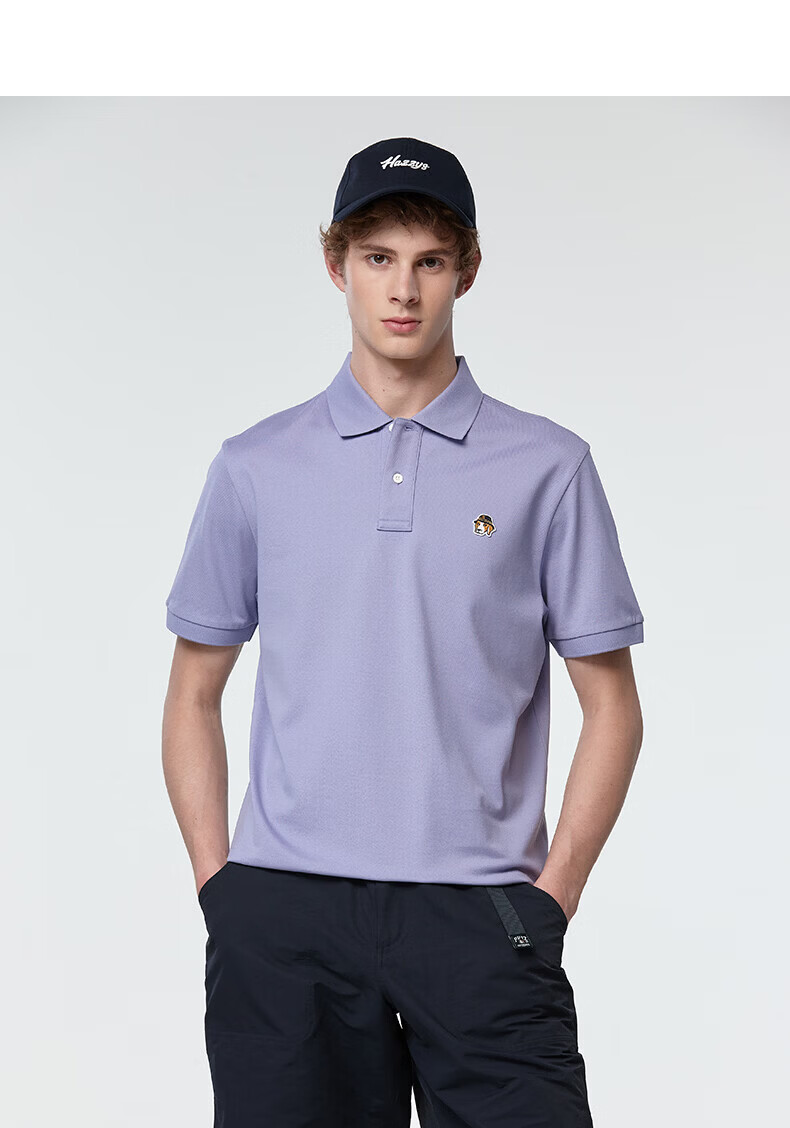 HAZZYS Men's Summer PHIZ Series Loose Classic Short Sleeve Polo Shirt ASTZE0DBI22 35