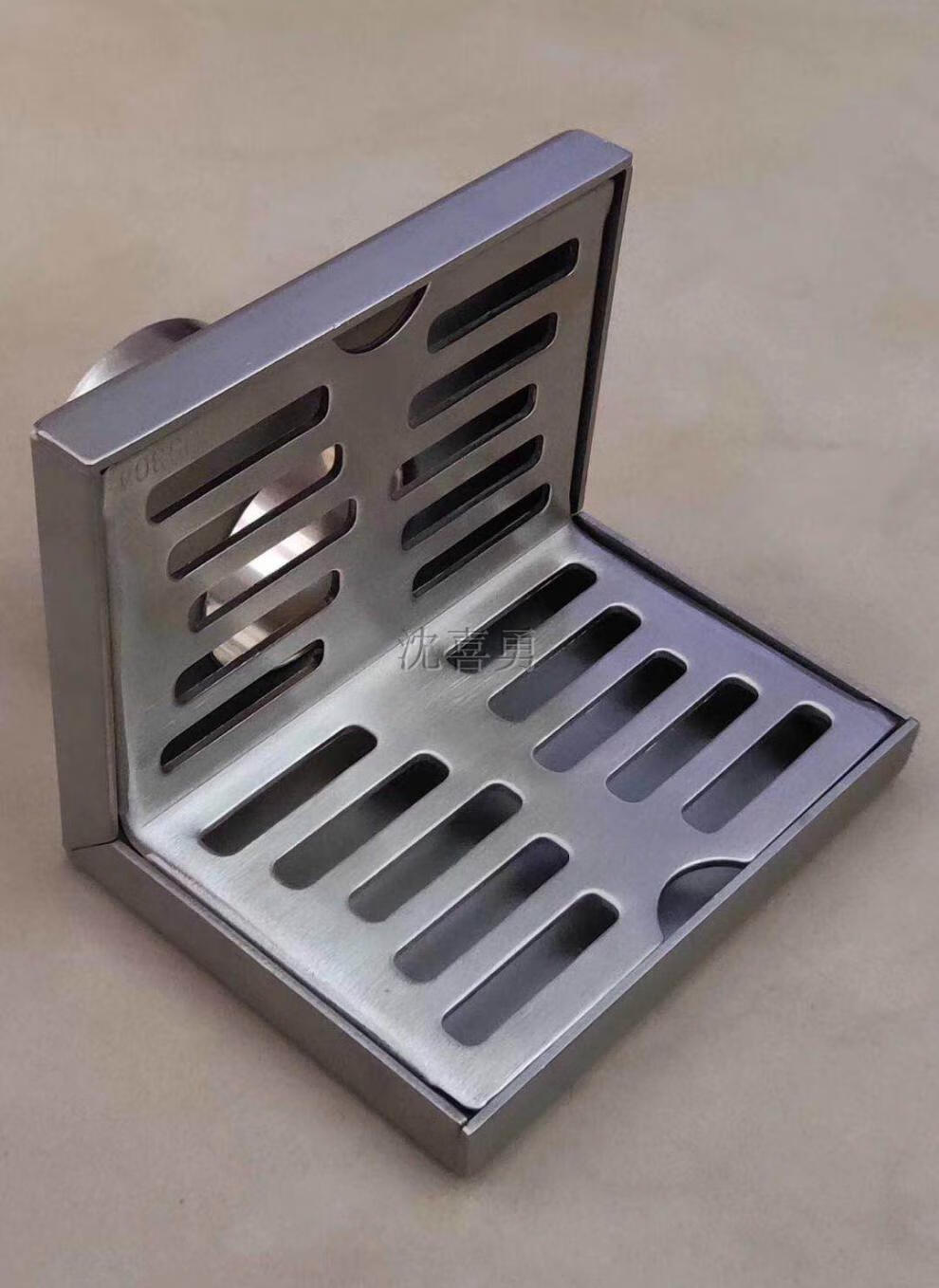 304不锈钢l型带臭芯墙壁上面式边角盖垫壁侧排地漏50水管地漏 2个壁侧