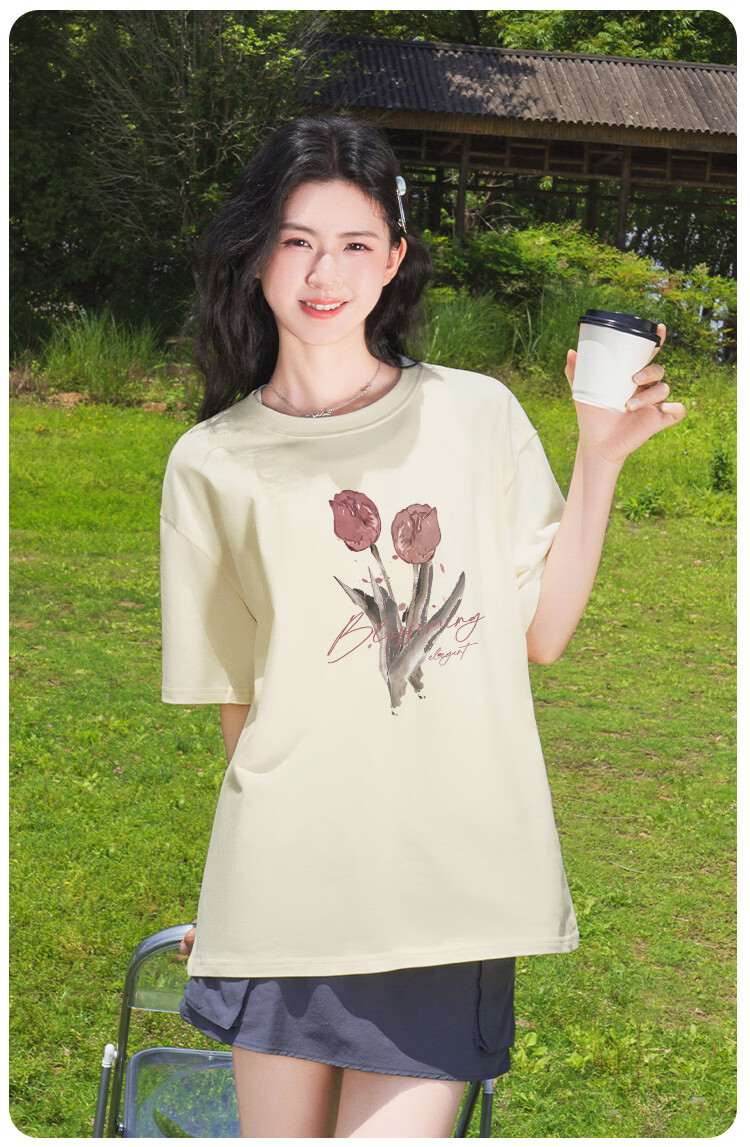 Baleno Trendy Short Sleeve T-Shirt for Women Summer 2026 New Loose Slim Fit Cotton Half Sleeve Top for Petite Women 4