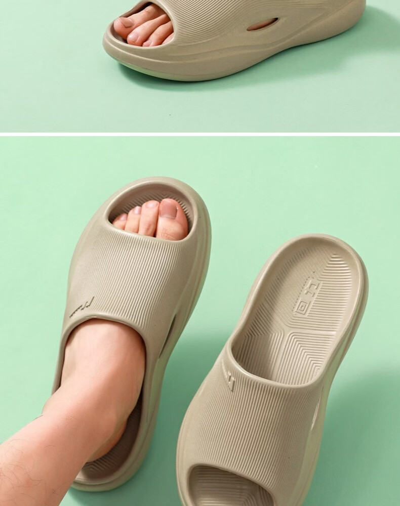 Warrior Men's Slippers Indoor and Outdoor Deodorant Shower Non-Slip Sandals HL0737 Khaki Size 42-43 21