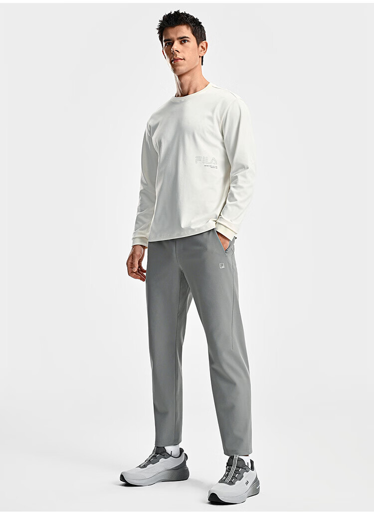 FILA Official Agile Men's Knit Pants 2026 Spring Running Fitness Basic Straight-Leg Trousers 14