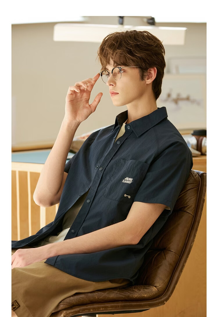 TonLion 2026 Spring Summer New Men's Navy Blue Casual Loose Fit Polo Short Sleeve Shirt 9