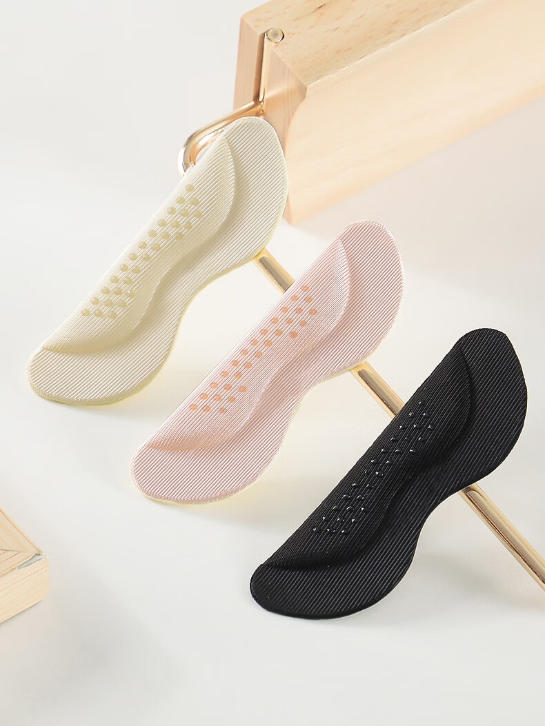Oriental Footprint 3 Pairs Heel Pads Anti-Slip Anti-Friction High Heel Insoles Women's Shoe Heel Stickers Black 13