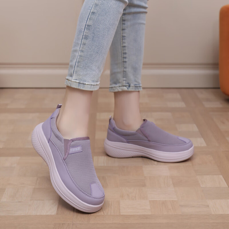 BURUIJING Old Beijing Cloth Shoes Women's Slip-On Casual Sports Shoes 61168 Purple Size 35 8