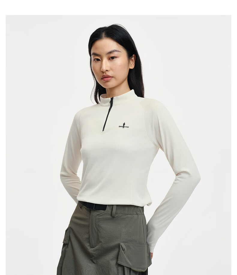 Biyinlefen Lightweight Sun Protection 2026 Spring New Women's Sports Casual Simple Stand Collar Long Sleeve T-Shirt 10